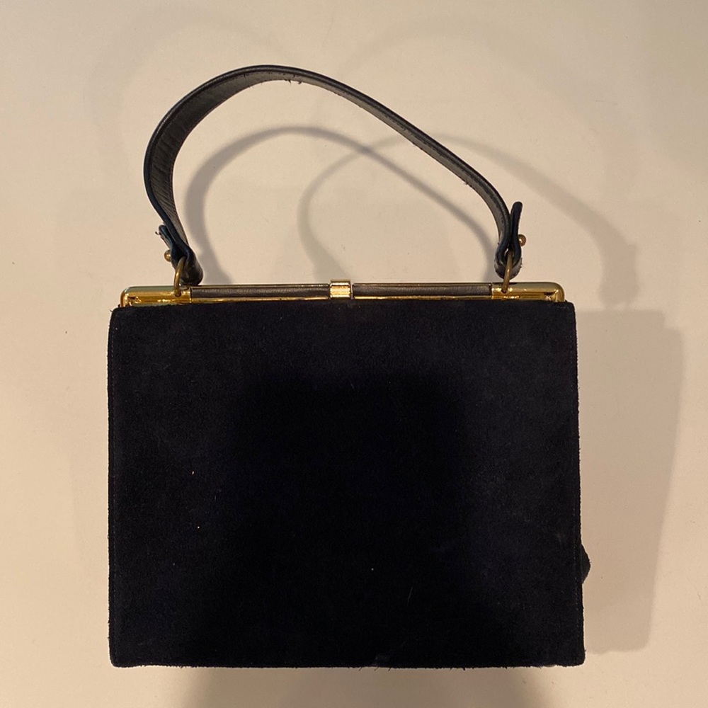 Vintage black suede handbag